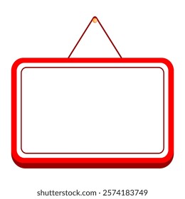 Blank Hanging Sign with Red Frame