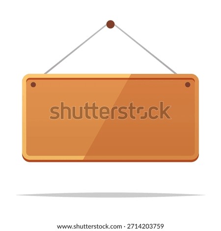 Blank hanging signboard vector isolated illustration