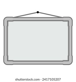 blank hanging white board vector illustration