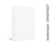 Blank hardcover book mockup. Vector illustration isolated on white background. It can be used for promo, catalogs, brochures, magazines, etc. Ready for your design. EPS10.