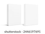 Blank hardcover book mockup. Vector illustration isolated on white background. It can be used for promo, catalogs, brochures, magazines, etc. Ready for your design. EPS10.