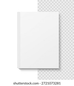 Leeres Hardcover-Buch. Vektorgrafik einzeln auf weißem und transparentem Hintergrund. Es kann für Promo, Kataloge, Broschüren, Zeitschriften, etc. verwendet werden. Bereit für Ihr Design. EPS10.