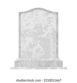 Blank headstone at a cemetery. Blank grave stone vector illustration.