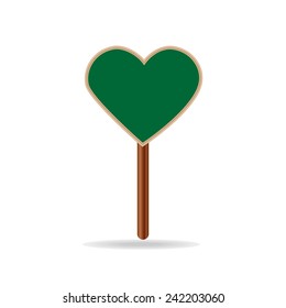 blank heart chalkboard label isolated, garden sign, tag price