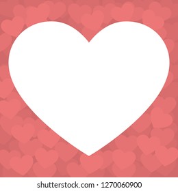 Blank heart valentines card to write
