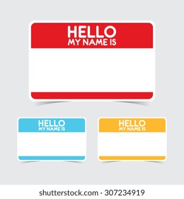 Blank Hello My Name Name Tag Stock Vector (Royalty Free) 307234919 ...