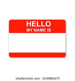 Blank hello name tag template icon. Clipart image isolated on white background