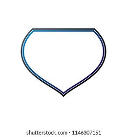 Blank heraldic frame with copy-space, vector vintage protection shield emblem.