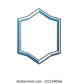 Blank heraldic frame with copy-space, vector vintage protection shield emblem.