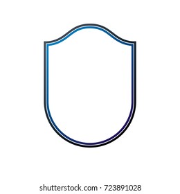 Blank heraldic frame with copy-space, vector vintage protection shield emblem.