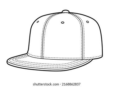 Blank Hip Hop Cap Template Vector