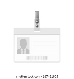 Blank horizontal badge on white background. Identification card template. 