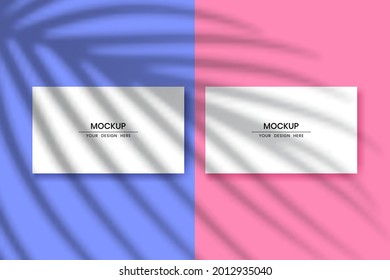 Blank horizontal cards mockup with shadow overlay effect