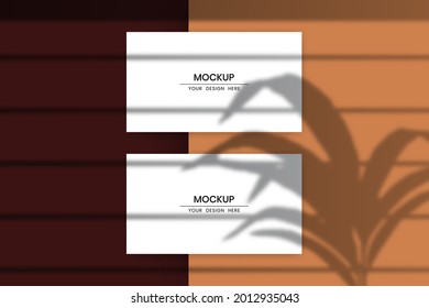 Blank horizontal cards mockup with shadow overlay effect