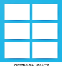 Blank Horizontal Cards Mockup. Vector Illustration of Empty Invitations for Promotion.
