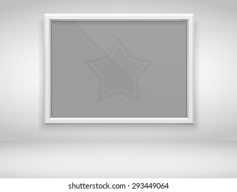 Blank horizontal frame on the wall, EPS10