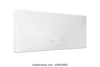 Blank horizontal paper box for chocolate, snacks and medicine.