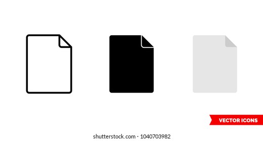 Blank icon of 3 types: color, black and white, outline. Isolated vector sign symbol.