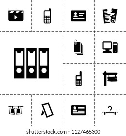 Blank icon. collection of 13 blank filled icons such as passport, clapper board, direction board, phone, photos on rope, photo, pc. editable blank icons for web and mobile.