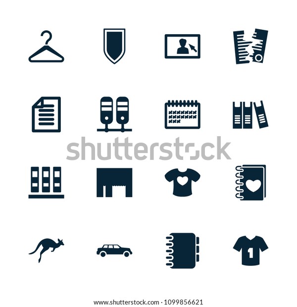 Blank icon. collection of
16 blank filled icons such as binder, calendar, paper, camera
display, notebook, shield, kangaroo, hanger. editable blank icons
for web and mobile.