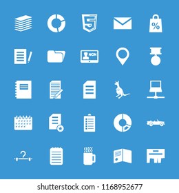 Blank icon. collection of 25 blank filled icons such as kangaroo, mail, paper, notepad, document, notebook, laptop, map location, mug. editable blank icons for web and mobile.