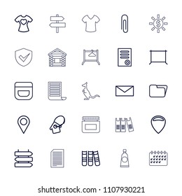 Blank icon. collection of 25 blank outline icons such as direction   isolated, cream, hanger, document, mail, location, paper clip. editable blank icons for web and mobile.