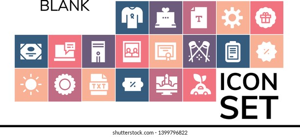 blank icon set. 19 filled blank icons.  Simple modern icons about  - Ribbon, Certificate, Sun, Text, Discount, Computer, Car, Laptop, Picture, Diploma, Spotlight, Form, Sticker