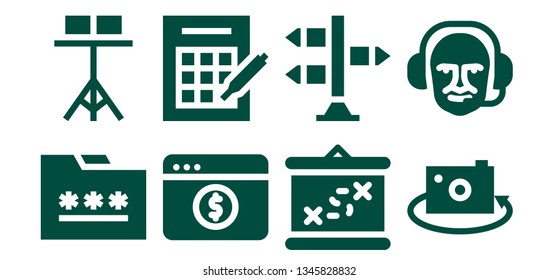 blank icon set. 8 filled blank icons.  Simple modern icons about  - Folder, Stand, Computer, Bingo, Boarding, Signpost, Picture, Commentator