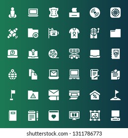 blank icon set. Collection of 36 filled blank icons included Computer, Image, Photo album, Notes, Notebook, Corner, Discount, Wipes, Edit, Folder, Note, Laptop, Copy, Location
