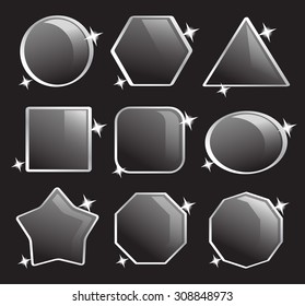 Blank Icons in Geometric Shapes : Vector Illustration