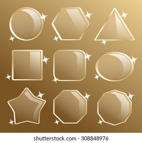 Blank Icons in Geometric Shapes : Vector Illustration