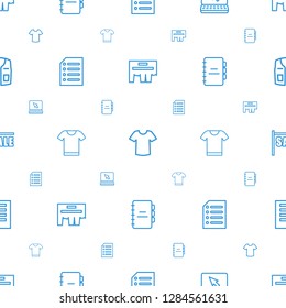 blank icons pattern seamless white background. Included editable outline ad, T shirt, laptop, paper, t shirt, notebook, sale, document, sleeveless shirt icons. blank icons for web and mobile.