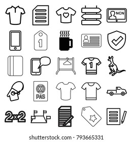 Blank icons. set of 25 editable outline blank icons such as mug, car, direction   isolated, cangaroo, t-shirt, document, t-shirt, t-shirt with heart, locations, shield, phone