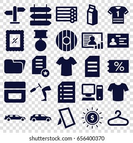 Blank icons set. set of 25 blank filled icons such as direction   isolated, wooden wall, hanger, cream, car, t-shirt, badge, milk, knee hammer reaction check, paper, photo, pc