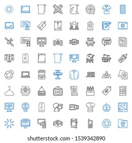 blank icons set. Collection of blank with folder, sun, cellphone, notebook, exhibition, pc, computer, picture, discount, shirt, cubes, tag. Editable and scalable blank icons.