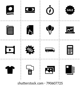 Blank icons. vector collection filled blank icons. includes symbols such as document and pen, paper, badge, balloon, play movie, vhs. use for web, mobile and ui design.