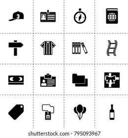 Blank icons. vector collection filled blank icons. includes symbols such as badge, binder, balloon, vhs, filmstrip, folder, gift, price tag. use for web, mobile and ui design.