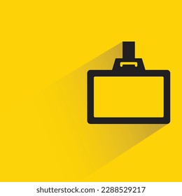 blank id card badge with shadow on yellow background