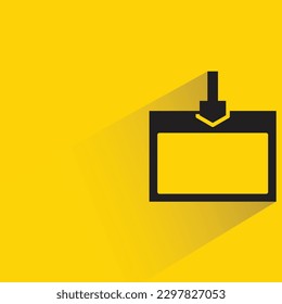 blank id card with shadow on yellow background