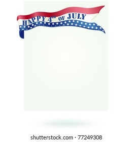 Blank independence day paper. Space to write your own message. Vector