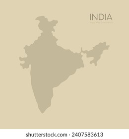 blank India map. Flat vector illustration. EPS8.