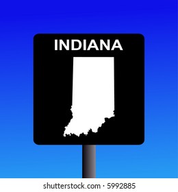 Blank Indiana highway sign on blue illustration