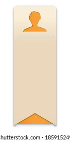 the blank info template with head silhouette / the profile template with head icon / the presentation