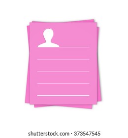 the blank info template with head silhouette / the registration card / the presentation