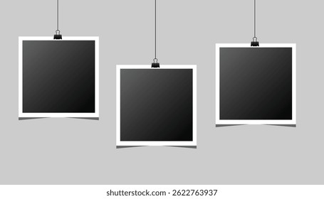 Blank Instant Photo Frame Template Collection Vector Design