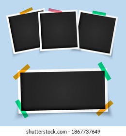 Blank instant photo frames collage