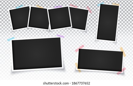 Blank instant photo frames collage