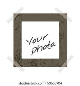 blank instant photo with room to add your own image and sticky tape