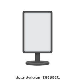 Blank interactive outdoor kiosk. Display kiosk stand, blank mockup advertising touch. Vector stock illustration.