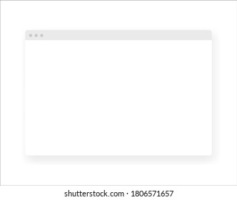 Blank internet browser window isolated on white background